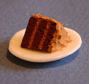 Dollhouse Miniature Cake, Slice, German Chocolate